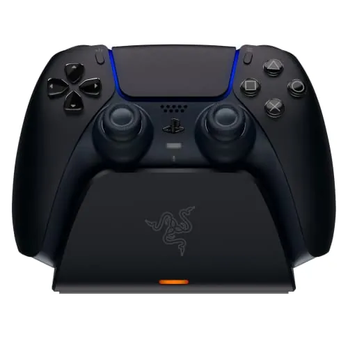 Razer Quick Charging Stand for PlayStation 5: - Curved Cradle Design - Matches PS5 DualSense Wireless Controller - One-Handed Navigation - USB Powered - Black (Controller Sold Separately)
