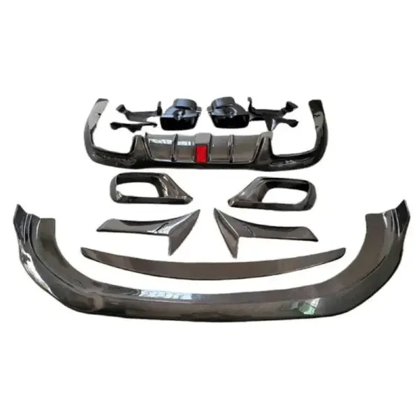 Upgrade Facelift Conversion Bodykit Brabus Kit Front Lip Skirts Diffuser Carbon Fiber CC-6366 Compatible With Mercedes Benz S Class W222 2014-2017