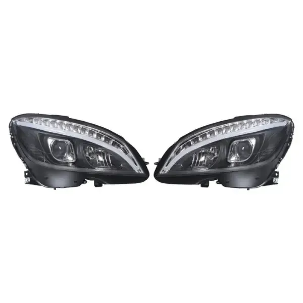 Front Upgraded Head Light Lamp Xenon Headlight Retrofit Upgrade Modified Led Drl Hid C Class Style CC-5758 Compatible With Mercedes Benz C Class W204 2007-2011