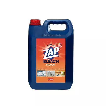 Zap Bleach for Laundry, Bathroom Fixtures, Kitchen & Floor Tiles Regular 5L (Pack of 4Pcs)