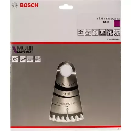 Bosch Multi Material Circular Saw Blade 235 x 30 x 25mm 64T 2608640514