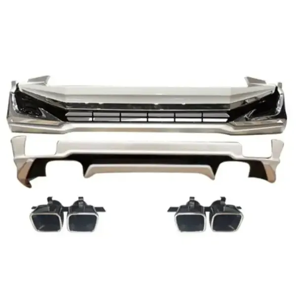 Front Rear Bumper Lip Splitter With Exhaust Bodykit CC-5460 Compatible With Toyota Land Cruiser Prado Fj150 2018