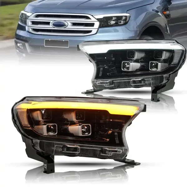 LED Head lamp light H7 D2H Hid Option Angel Eye Bi Xenon Beam Compatible With Ford Ranger 2016-2017 Everest Endeavor