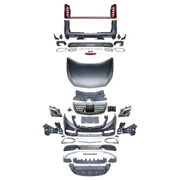 Maybach S680 Upgrade Facelift Conversion Bodykit Bumper Hood Headlight Taillight CC-6371 Compatible With Mercedes Benz V Class Vito W447 2016-2021 To W447 Lci 2022