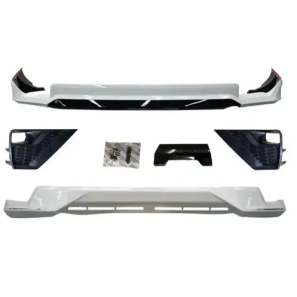 Front Rear Bumper Lip Splitter Diffuser Bodykit Bumper With Fog Mash CC-5449 Compatible With Toyota Land Cruiser Prado Fj150 2019-2023