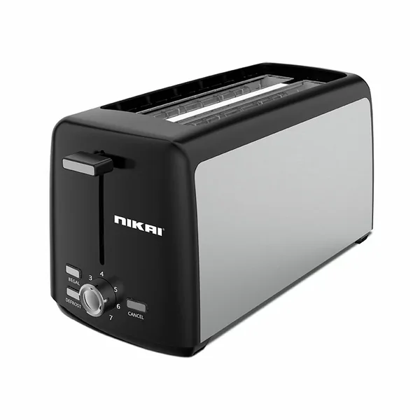 Nikai Toaster 1400W 4 Slice With 7 Setting Browning Control, Perfect Toast with Defrost/Reheat/Cancel Functions & Removable Crumb Tray, Sleek Design, Superior Toasting Performance NBT666S1