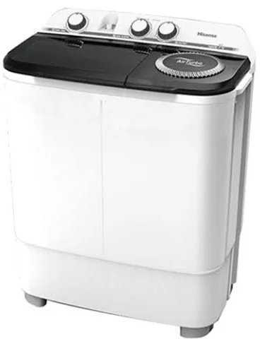 Hisense Washing Machine 8kg Manual, Twin Tub, Rust Proof, Plastic Body, Low Noise, White WSXL801