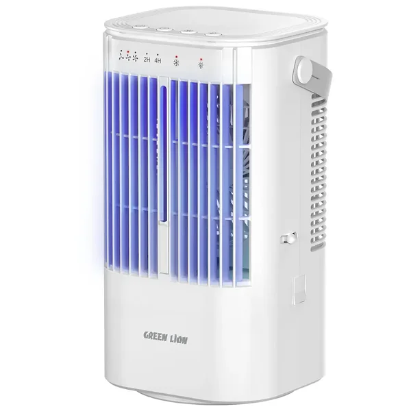 Green Lion Compact Air Cooler Fan with 900mL Water Tank & 120° Oscillation - White
