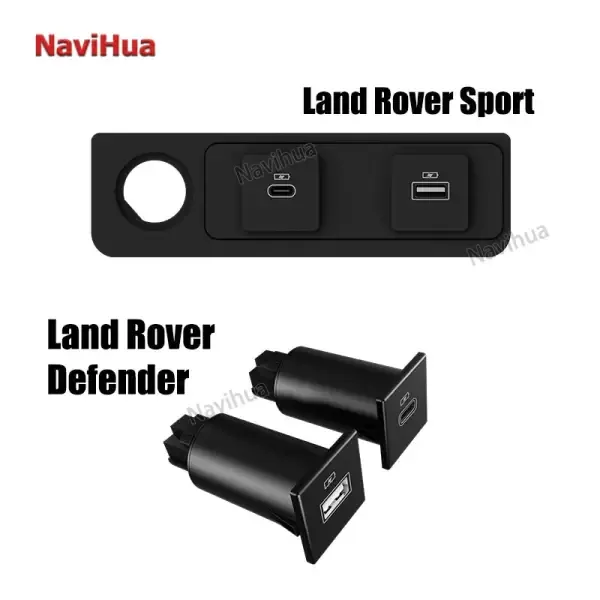USB Type-C 2 Port Car Rear Mobile Phone Fast Charging Port Compatible With Land Rover Range Rover Sport and Land Rover Defender