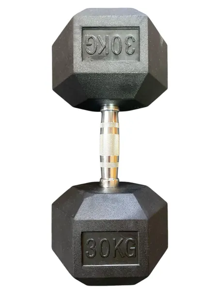Rubber Hexagon Dumbbells - 30kg (SINGLES)