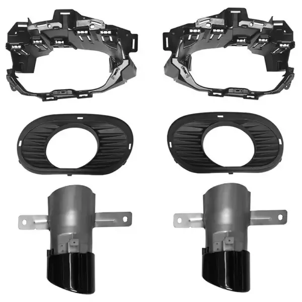 Rear Bumper Turbo Muffler Single Exhaust Tips Pipe Zst Black CC-4371 Compatible With Mercedes Glb X247 2020+ Glb35 Glb45 Amg