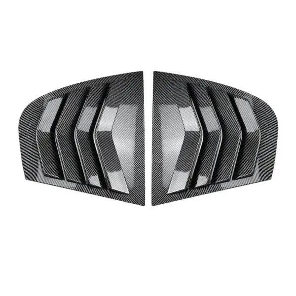 Window Triangle Blinds Louver Shutter Side Vent Cover Trim Zst-519 Cf Carbon Fiber Look CC-3986 Compatible With BMW 3 Series E90 2006-2012 M3