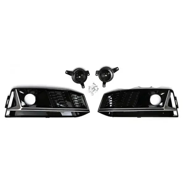 Fog Lamp Grill Frame Cover With Fog Light CC-3275 Compatible With Audi A4l B9 S4 2019