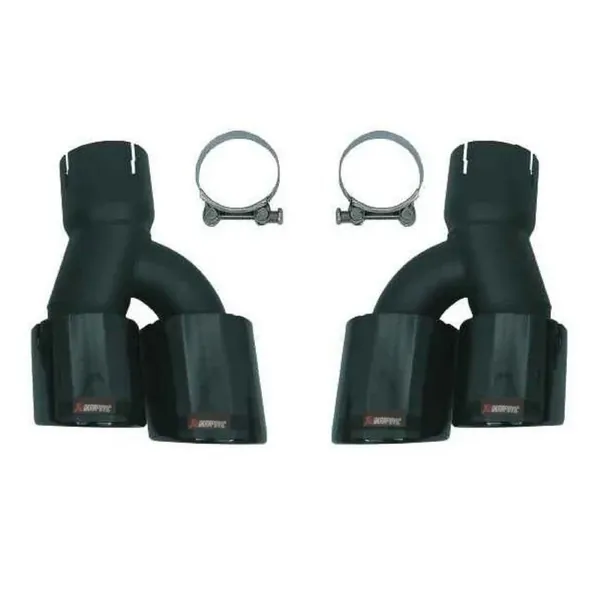 Exhaust Tips Tail Pipe Muffler With Clamp Akrapovic Black G30/38-048 Gc CC-9105 Compatible With Bmw 5 Series G30 G38 F90 2019-2024