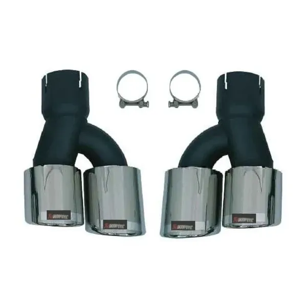 Exhaust Tips Tail Pipe Muffler With Clamp Akrapovic Chrome G30/38-049 Chrome Gc CC-9107 Compatible With Bmw 5 Series G30 G38 F90 2019-2024