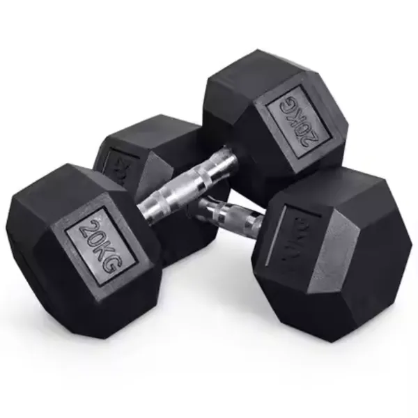 HexPro Rubber-Coated Dumbbells
