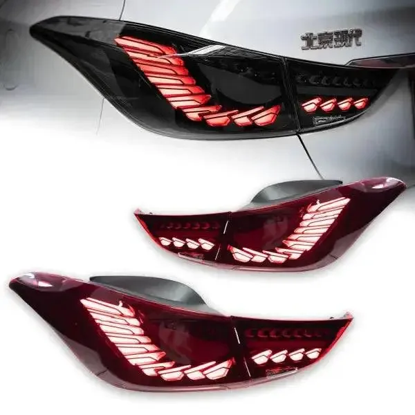 LED Tail Light GTS Design Rear Lamp Light DRL Signal Brake Reverse Automotive Accessories Compatible With Hyundai Elantra 2011-2016