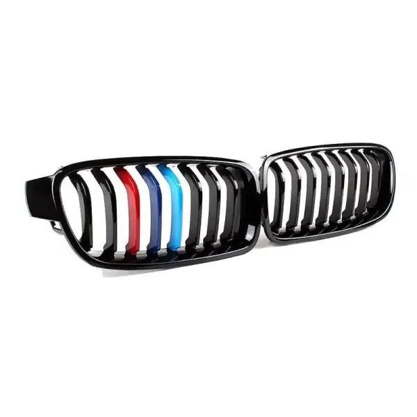 Front Bumper Show M Sports Grill Mtri Color Single Bar CC-3080 Compatible With Bmw 3 Series F30 2012-2018