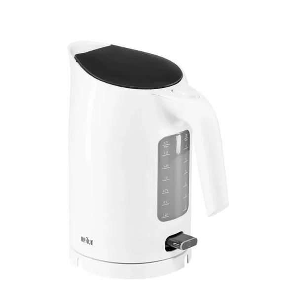 Braun Kettle 3000W Capacity 1.7 L Quick Boiling System Removable Anti-Limescale Filter Large Water Level BPA Free White WK303BI-WK3110WH