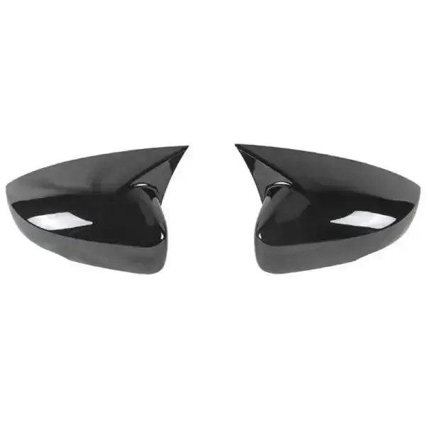 Side Rear View Mirror Case Cover Paste Self Adhesive Tape Stick On Style Ar-mr-033 Glossy Black CC-2009 Compatible With Volkswagen VW Polo Mk5 2014-2023