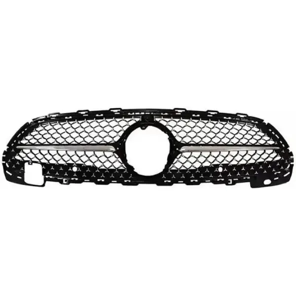Front Bumper Show Grill Diamond Black CC-3142 Compatible With Mercedes C Class W206 2022+ For Amg Sports Version
