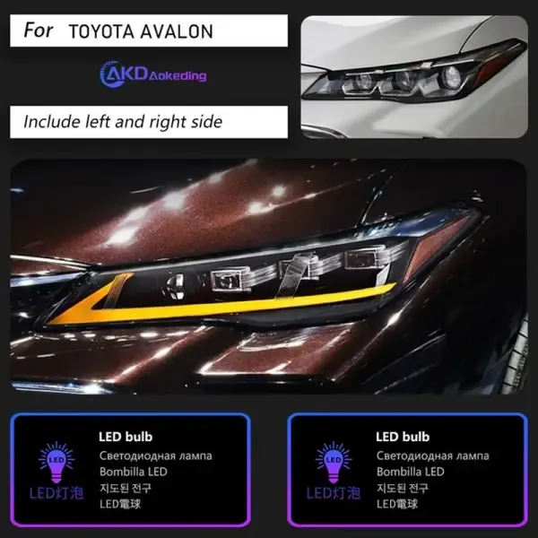 LED Headlight Projector Lens Headlights DRL Head Lamp Dynamic Signal Compatible With Toyota Avalon 2018-2022