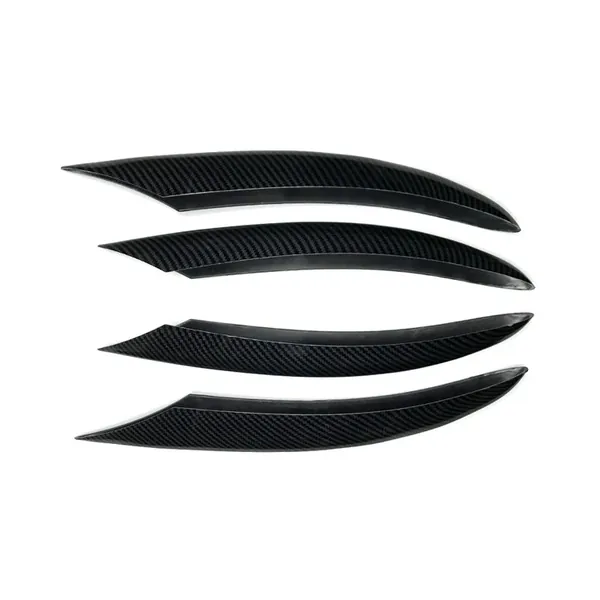Front Bumper Air Vent Splitter Side Skirts Flag Canard Carbon Fiber Look Zst-120 Cf CC-6147 Compatible With Mercedes Benz C Class Lci W205 Lci 2019-2021 Amg