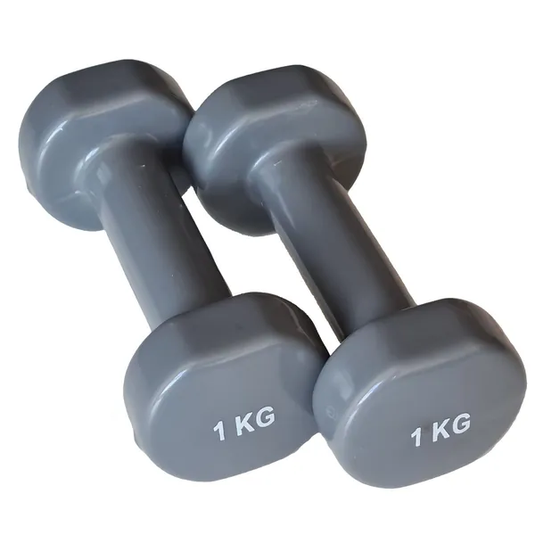 Justsports Vinyl Dumbbell Pair - Grey