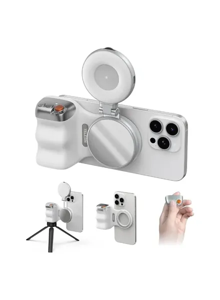 Telesin Magnetic Phone Grip with Wireless Shutter & Ring Light