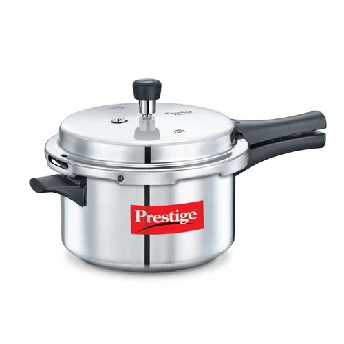 Prestige Pressure Cooker - 4L Capacity, Virgin Aluminum Construction, Features Precision Weight Valve, 10007.