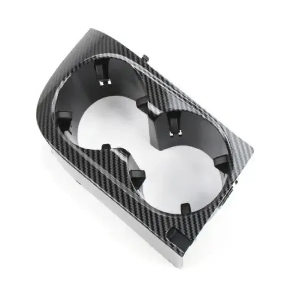 Front Center Console Water Drink Cup Holder Insert Frame Carbon Fiber Look 2068107801 Cf CC-5717 Compatible With Mercedes Benz C Class W206 2022-2024