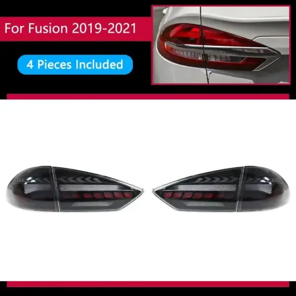 LED Tail Light Rear Fog Brake Turn Signal Compatible With Ford Mondeo 2019-2021 Fusion