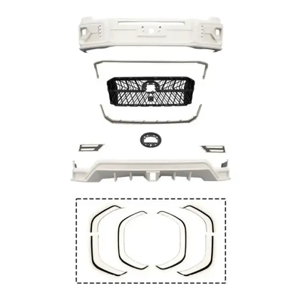Front Rear Body Kit Lip Skirts Grill Splitter Spoiler Wald Style CC-5485 Compatible With Toyota Land Cruiser Lc300 2021+