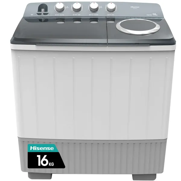 Hisense 16KG Twin-Tub Washing Machine,White, Air dry and Big Nobs-WSDE163