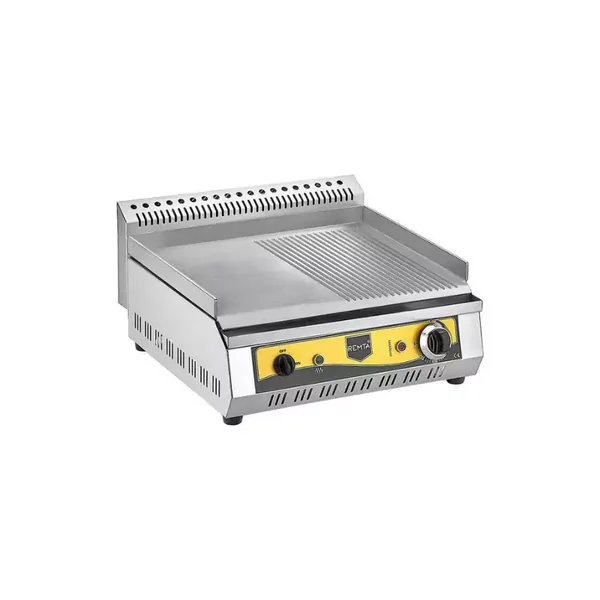 Remta Semi-Corrugated Electric Grid 50cm 2000W, 1/2 Smooth & Ribbed, Stainless Steel Surface R83A