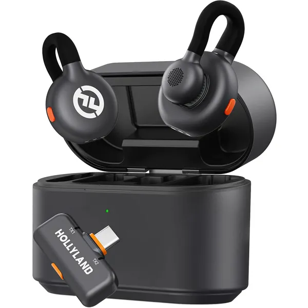 Hollyland LARK M2S DUO 2-Person Wireless Microphone System with USB-C Connector for Mobile Devices (2.4 GHz, Space Gray)