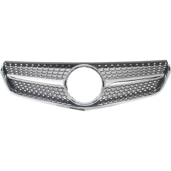 Front Bumper Grill W207 Grill Diamond Silver CC-1729 Compatible With Mercedes Benz E Class W207 2009-2013 Coupe Convertible Cabrolette