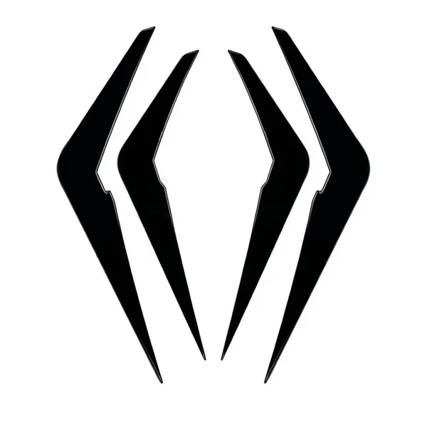 Front Bumper Canard Lip Splitter Skirts Winglet Apron Spoiler Air Vent Zst-980 Glossy Black CC-7170 Compatible With BMW X5 G05 LCI 2023+ M Sport X5M