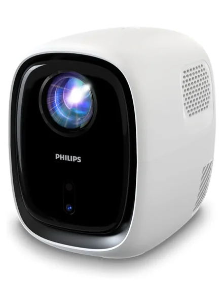 Philips NeoPix 130, Home Theater Video Projector, Advanced Image Correction, Full HD 720p, Advanced LED Light Source, Wi-Fi Mirror Mode, Stereo Sound, Connected Operating System, White NPX130W/INT Whi