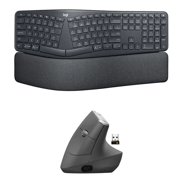 Logitech Wireless ERGO K860 Keyboard & MX Vertical Ergonomic Mouse Productivity Kit