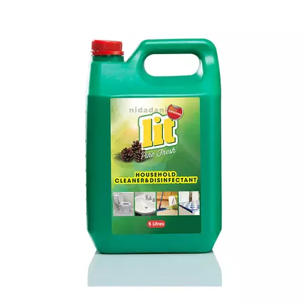 LIT Household Cleaner & Disinfectant for Tiles, Showers, Sinks & Kitchen Worktops Pine 5L (Pack of 4Pcs)