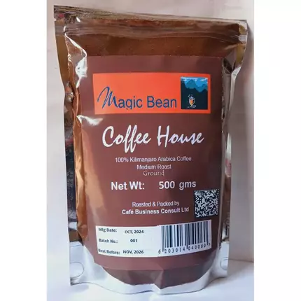 Magic Beans Coffee House Ground Coffee 500gms Fresh Medium Roasted Coffee