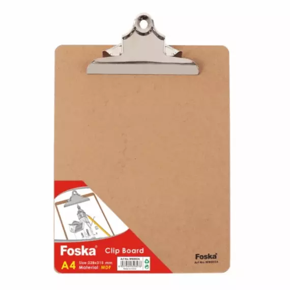 Foska Clip Board Wooden A4 WB001A 15756