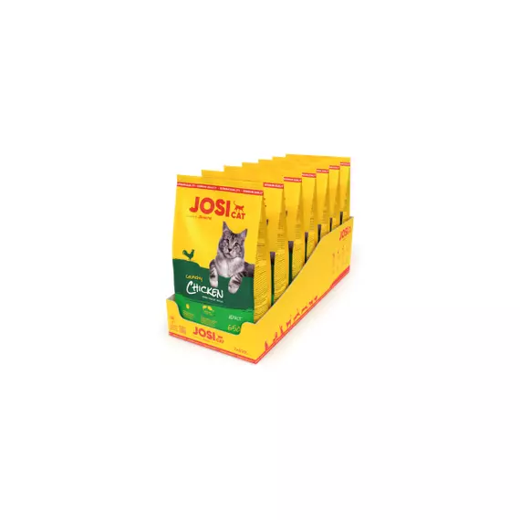 JosiCat Dry Cat Food Premium Crunchy Chicken 650g Favorite Dry Food with Tender Chicken for Adult Cats (Pack of 7) (E-EX)