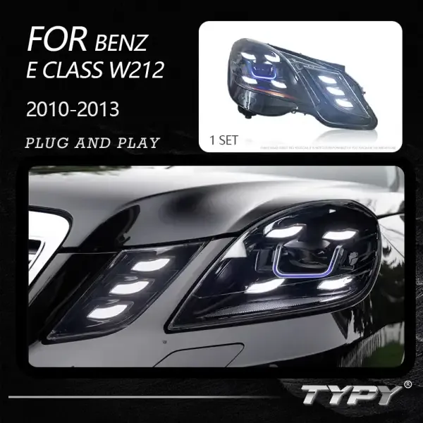 LED Car Lamps Daytime Running Lights Dynamic Turn Signals Compatible With Mercedes-Benz E-Class W212 2010-2013