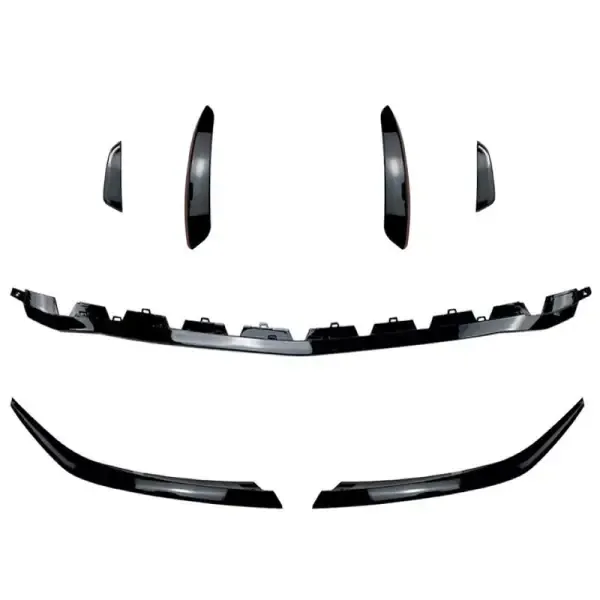 Amg Bumper Front Splitter Lip Canards Skirts Flag 7 Part Zst-266 Carbon Fiber Look CC-3751 Compatible With Mercedes Benz A Class W177 2018+