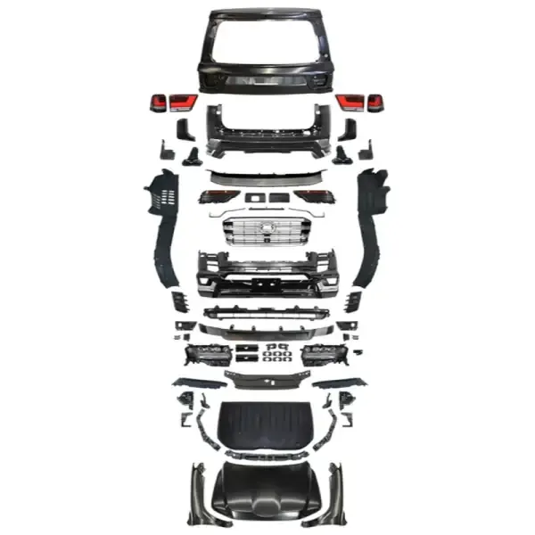 Upgrade Facelift Convert To 2021+ Lc300 Body Kit Side Skirts Splitter Spoiler Front Lip Diffuser Headlight Taillight Hood Modellista Style CC-5473 Compatible With Toyota Land Cruiser Lc200 2008-2020
