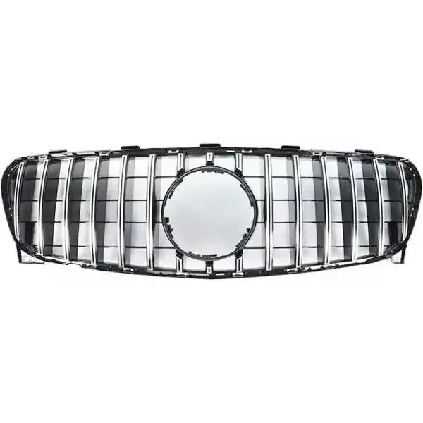 Front Bumper Panamericana Grill W156 Grill Gtr Silver Lci CC-1765 Compatible With Mercedes Gla W156 X156 2017-2020