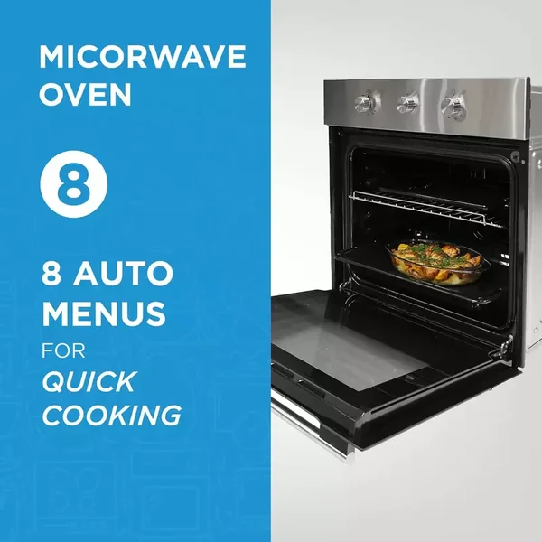 Midea Built-in Microwave Oven 25L, Compact, Manual Controls, Silver Black AG925BVE-SS