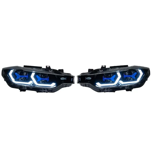 Front Upgraded Head Light Lamp Xenon Headlight Retrofit Upgrade Matrix Modified Led Drl Hid CC-7293 Compatible With Bmw 3 Series F30 Lci 2016-2019